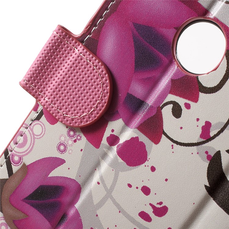 Patterned Leather Wallet Protection Case for Huawei Honor 8 - Kapok Flowers-6