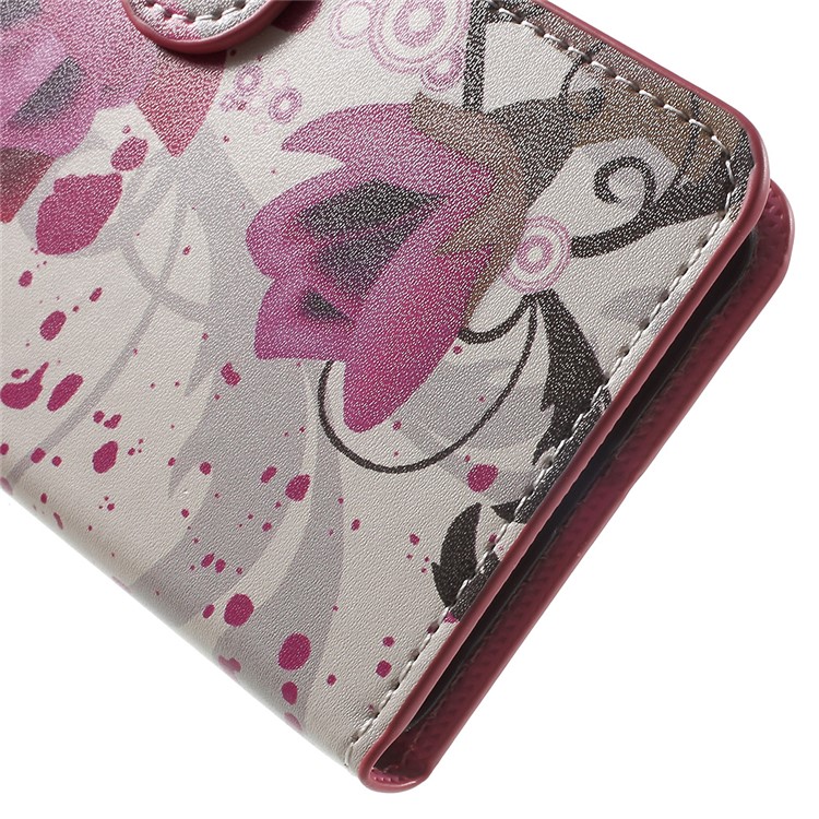 Patterned Leather Wallet Protection Case for Huawei Honor 8 - Kapok Flowers-8