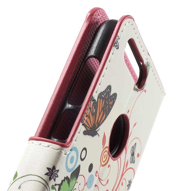 Wallet Stand Leather Patterned Cover for Huawei Honor 8 - Butterflies and Circles-8