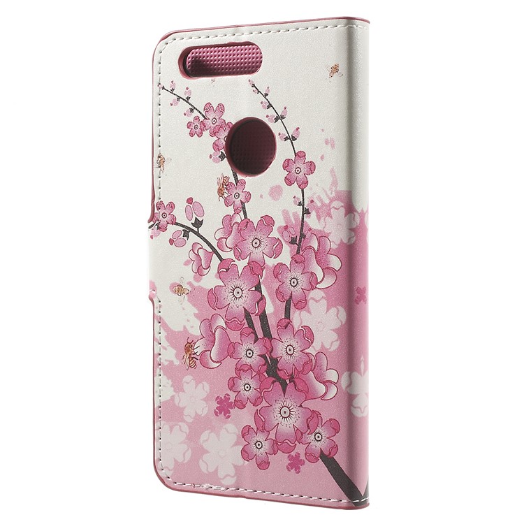 Patterned PU Leather Case Cover for Huawei Honor 8 - Plum Blossom-2
