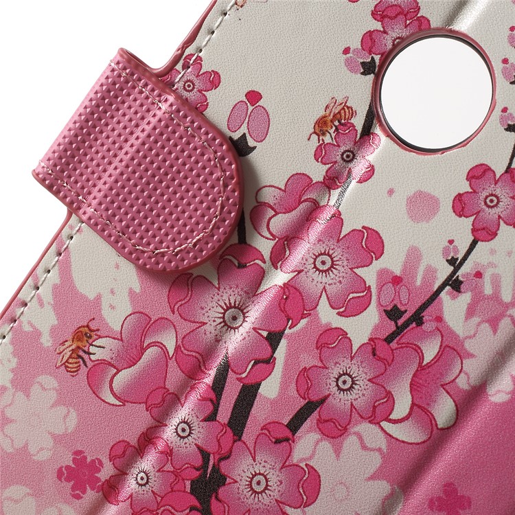 Patterned PU Leather Case Cover for Huawei Honor 8 - Plum Blossom-6