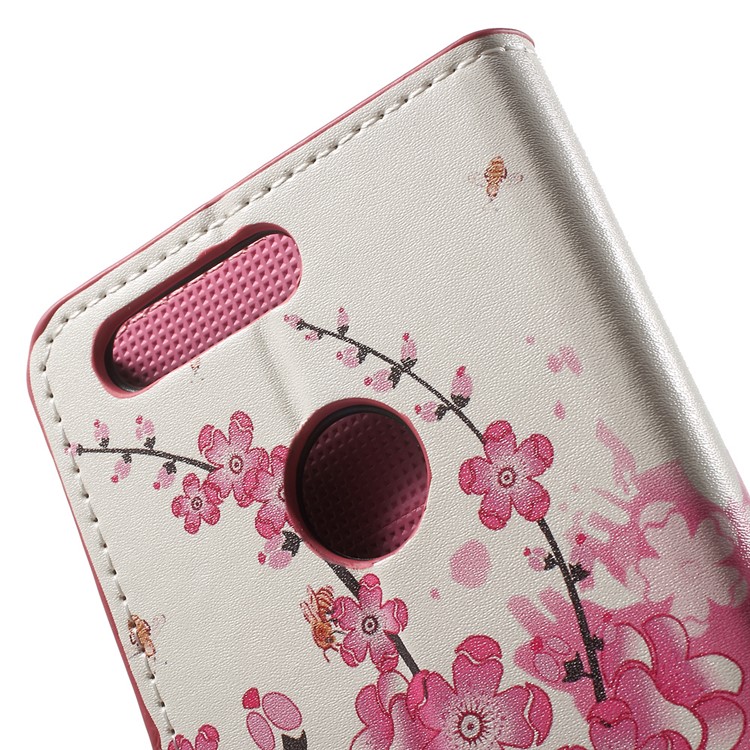 Patterned PU Leather Case Cover for Huawei Honor 8 - Plum Blossom-7