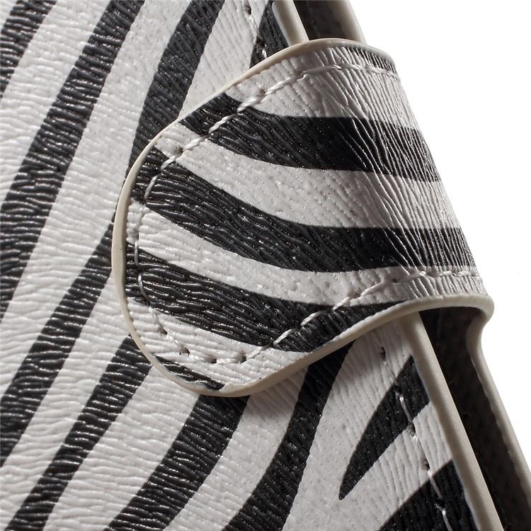 Patterned Leather Wallet Card Holder Case for Huawei Honor 8 - Zebra Stripes-7