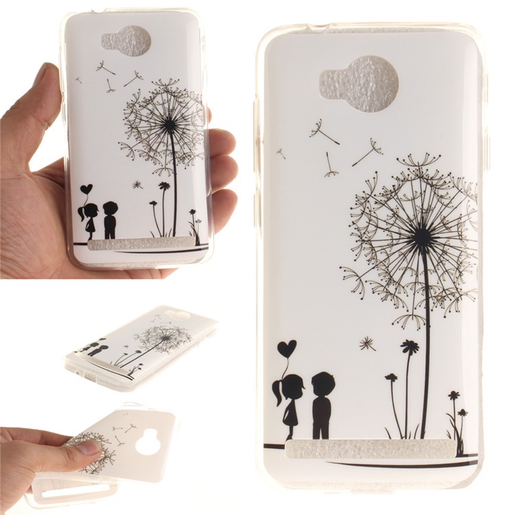 Soft IMD TPU Cover Case for Huawei Y3 II / Y3II - Dandelion and Lovers-1