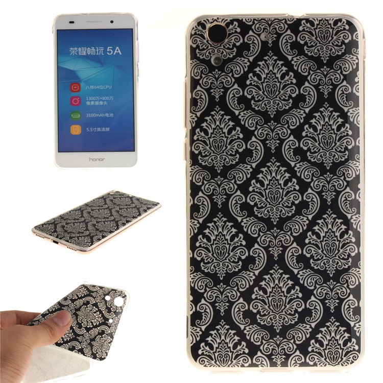 Protective IMD TPU Back Shell for Huawei Y6 II / Honor 5A - Damask Flower-1