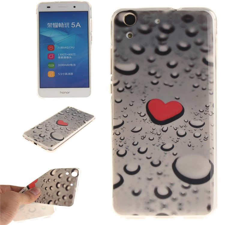 Protective IMD TPU Phone Cover for Huawei Y6 II / Honor 5A - Waterdrop and Love-1