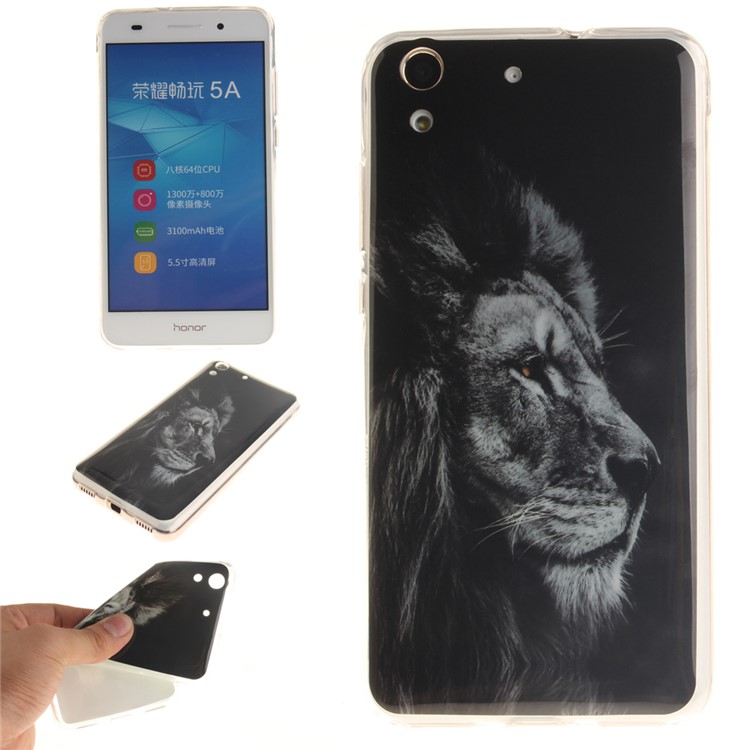 Protective IMD TPU Gel Case for Huawei Y6 II / Honor 5A - Sad Lion-1