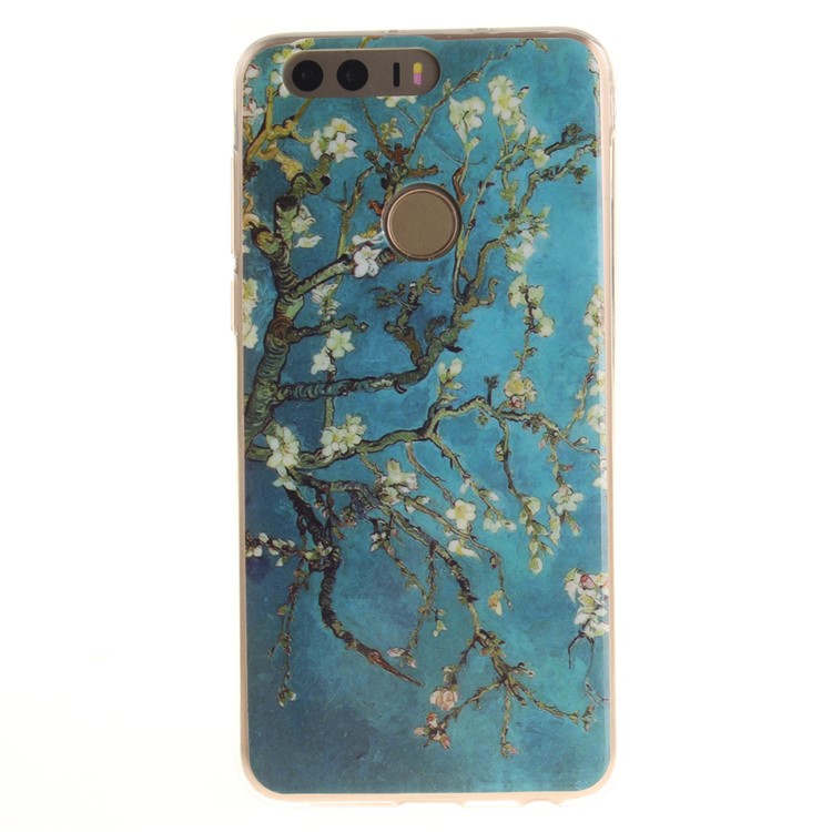 Soft IMD TPU Shell Case for Huawei Honor 8 - Tree with Flowers-2