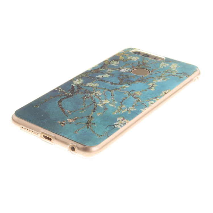 Soft IMD TPU Shell Case for Huawei Honor 8 - Tree with Flowers-4