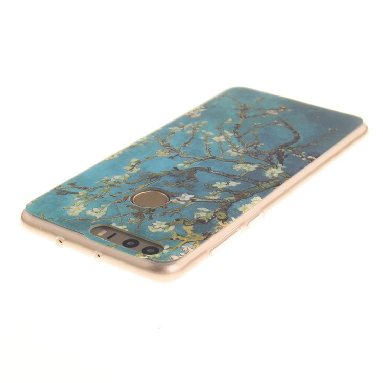 Soft IMD TPU Shell Case for Huawei Honor 8 - Tree with Flowers-5