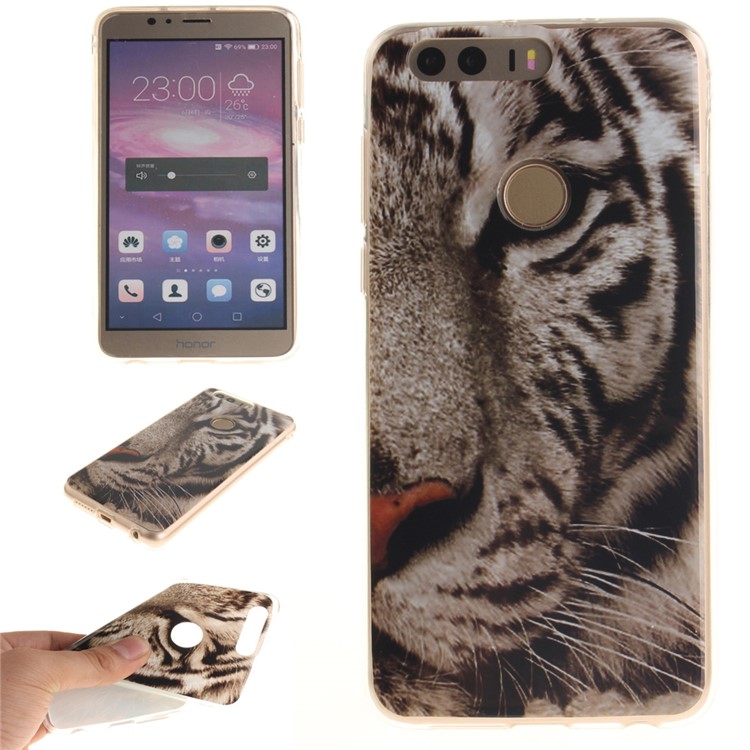 Soft IMD TPU Shell for Huawei Honor 8 - Tiger Pattern-1
