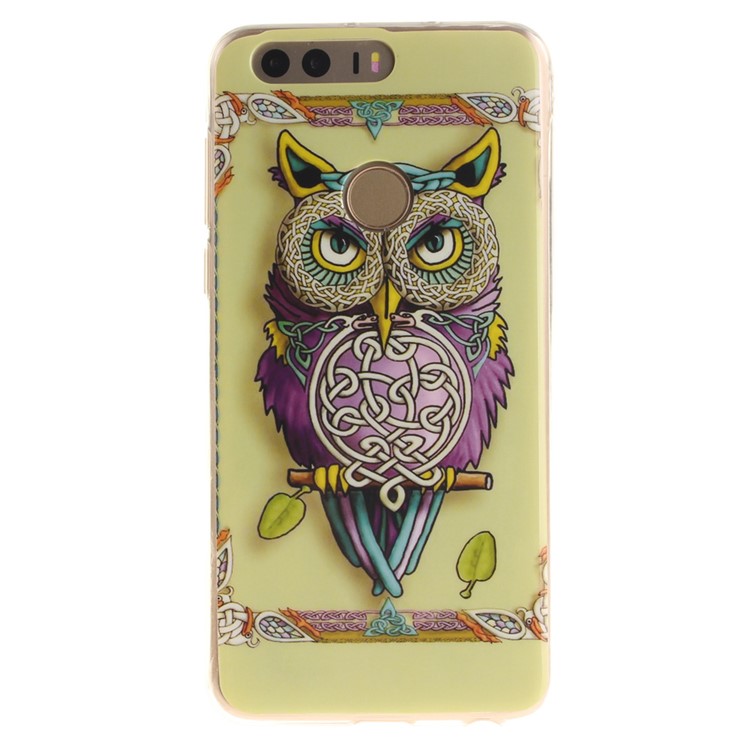 Soft IMD TPU Back Case for Huawei Honor 8 - Colorized Owl-2