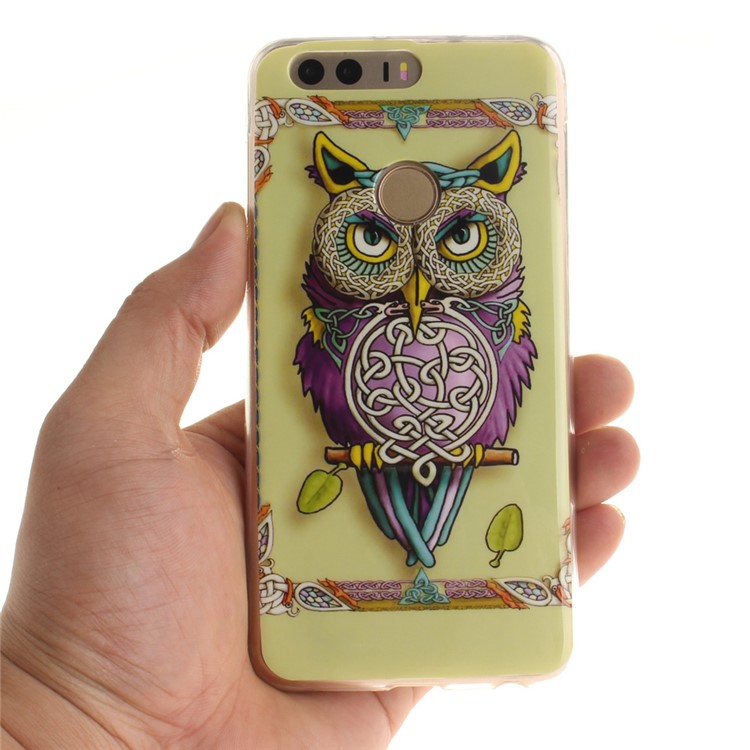 Soft IMD TPU Back Case for Huawei Honor 8 - Colorized Owl-6