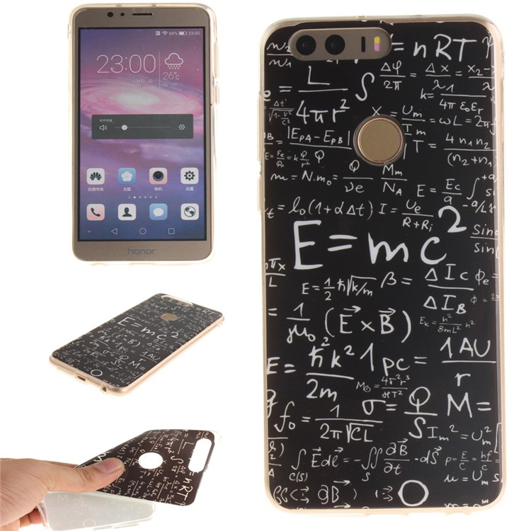 Soft IMD TPU Gel Case for Huawei Honor 8 - Mathematical Symbols-1