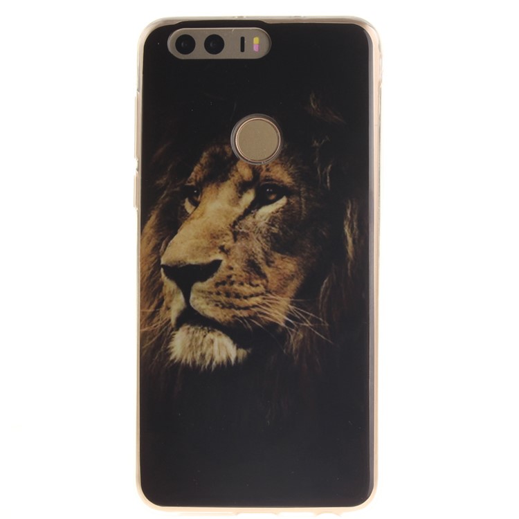 Soft IMD TPU Case Cover for Huawei Honor 8 - Lion Pattern-2