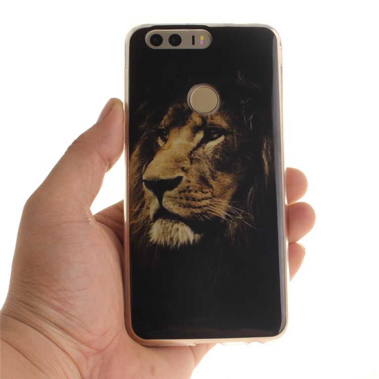 Soft IMD TPU Case Cover for Huawei Honor 8 - Lion Pattern-6