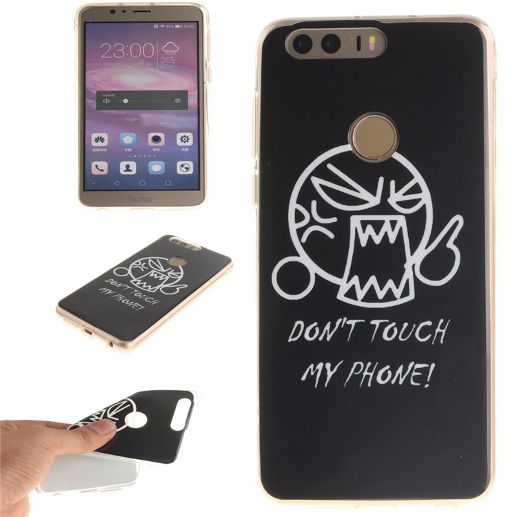 Soft IMD TPU Cover Case for Huawei Honor 8 - Do Not Touch My Phone-1