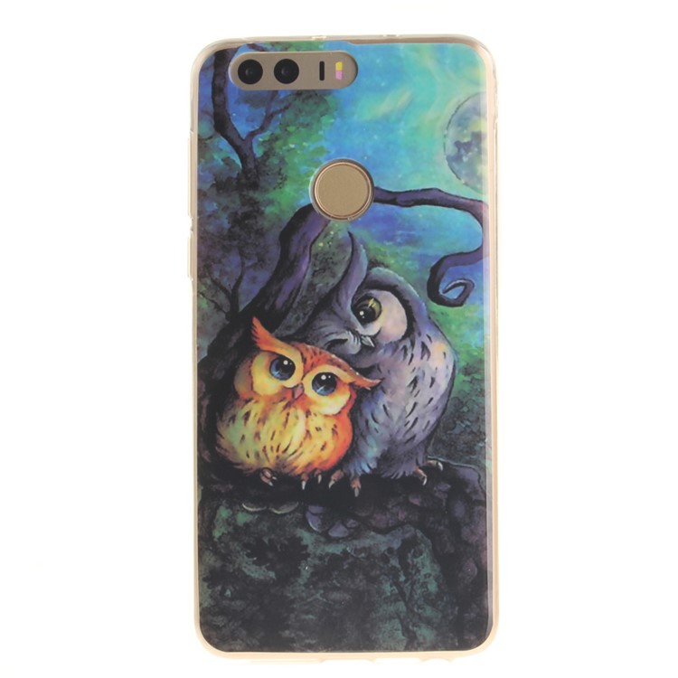 Soft IMD TPU Case for Huawei Honor 8 - Owls Pattern-2