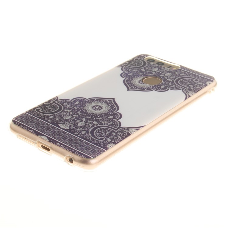 Soft IMD TPU Gel Cover for Huawei Honor 8 - Flowers Pattern-4
