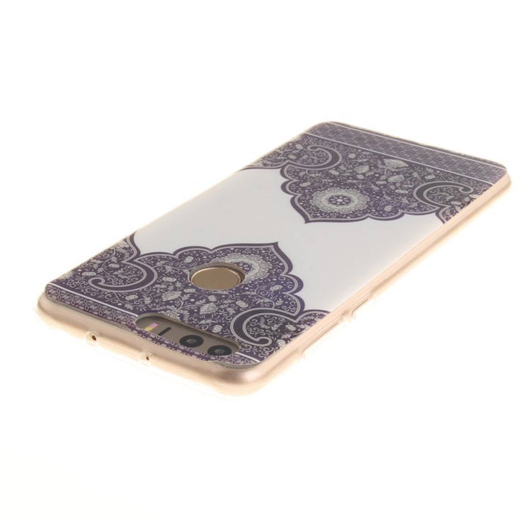 Soft IMD TPU Gel Cover for Huawei Honor 8 - Flowers Pattern-5