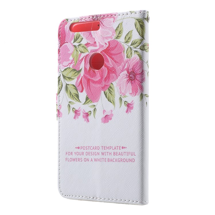 Callfree Leather Case with Card Holder for Huawei Honor 8 - Fresh Flower-2