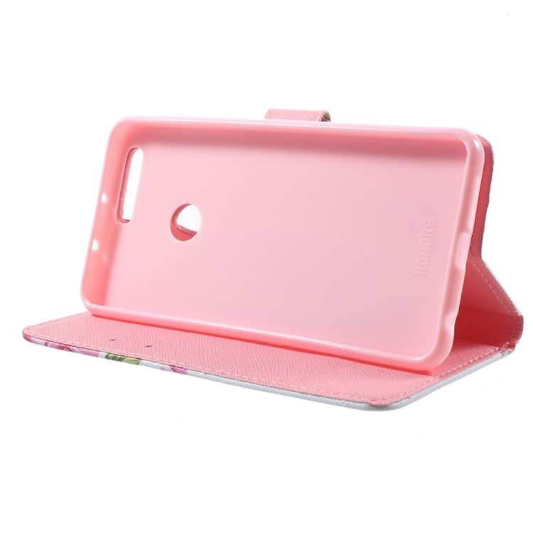 Callfree Leather Case with Card Holder for Huawei Honor 8 - Fresh Flower-4