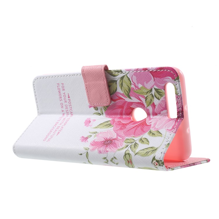 Callfree Leather Case with Card Holder for Huawei Honor 8 - Fresh Flower-5