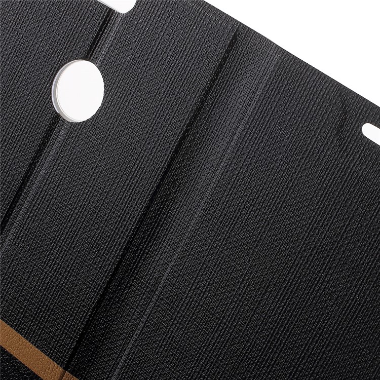 Cross Texture Leather Card Holder Case for Huawei Honor 8 with Stand - Black-6