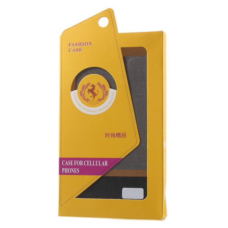 Cross Texture Leather Card Holder Cover for Huawei Honor 8 with Stand - Grey-10