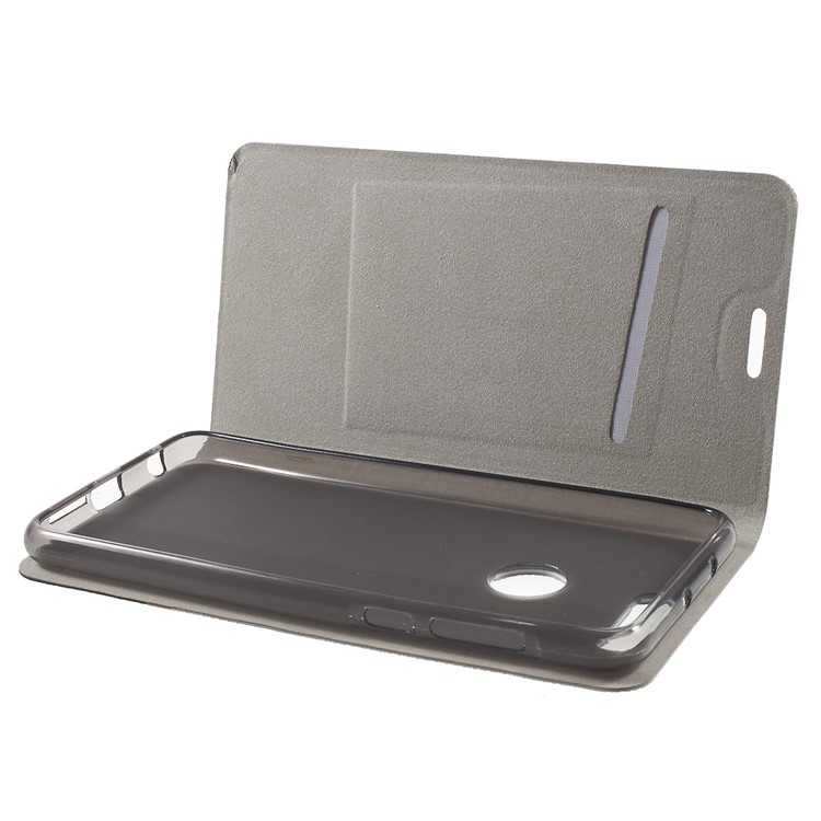Cross Texture Leather Card Holder Cover for Huawei Honor 8 with Stand - Grey-5
