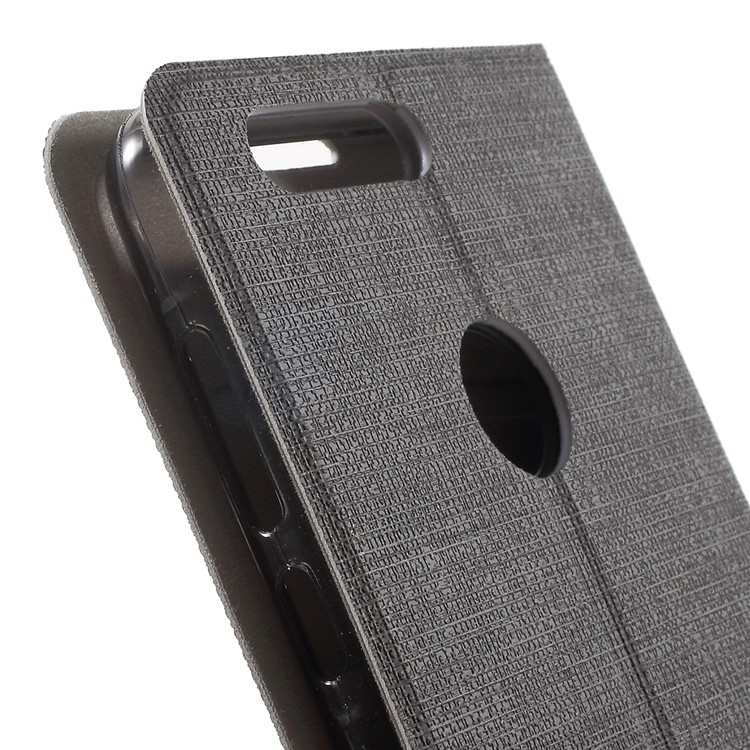 Cross Texture Leather Card Holder Cover for Huawei Honor 8 with Stand - Grey-7