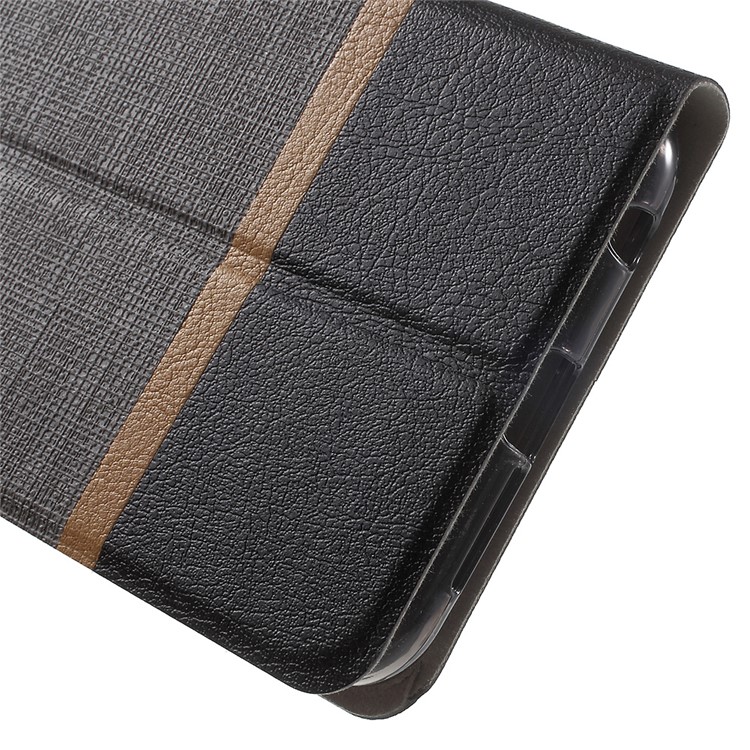 Cross Texture Leather Card Holder Cover for Huawei Honor 8 with Stand - Grey-8
