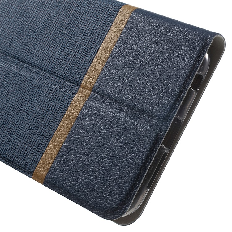 Cross Texture Leather Card Holder Stand Shell for Huawei Honor 8 - Dark Blue-8