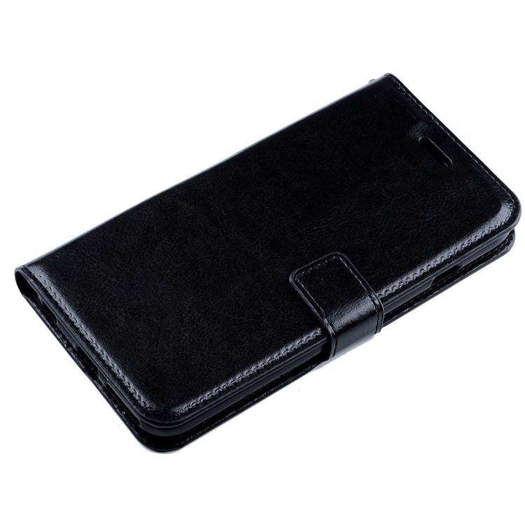 Crazy Horse Leather Wallet Stand Cover with Lanyard for Huawei Y5II / Y5 II - Black-3
