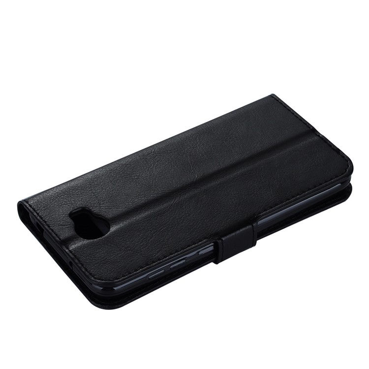 Crazy Horse Leather Wallet Stand Cover with Lanyard for Huawei Y5II / Y5 II - Black-4