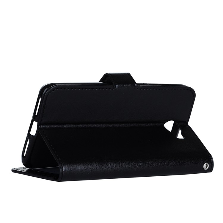 Crazy Horse Leather Wallet Stand Cover with Lanyard for Huawei Y5II / Y5 II - Black-5