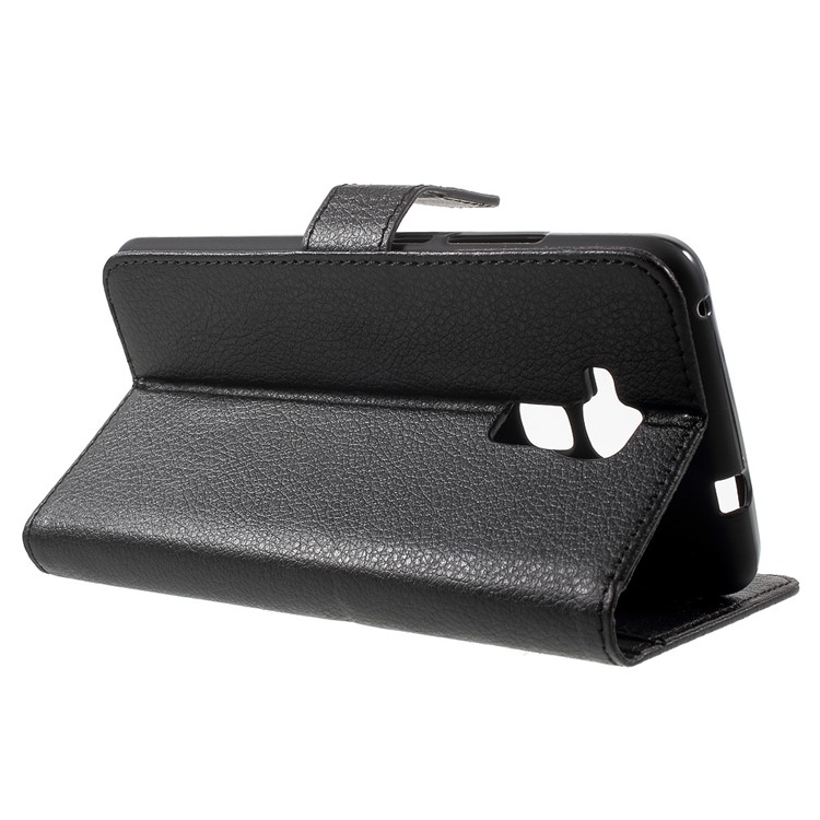 Litchi Texture Flip Leather Wallet Case for Huawei Honor 5c / Huawei GT3 - Black-1
