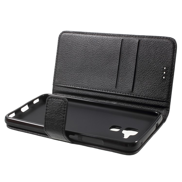 Litchi Texture Flip Leather Wallet Case for Huawei Honor 5c / Huawei GT3 - Black-1