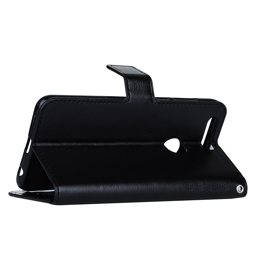 Crazy Horse Leather Wallet Stand Cover for Huawei Honor 8 with Lanyard - Black-6