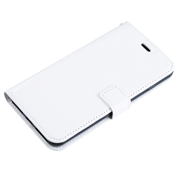 Crazy Horse Leather Wallet Stand Case with Wrist Strap for Huawei Honor 8 - White-3