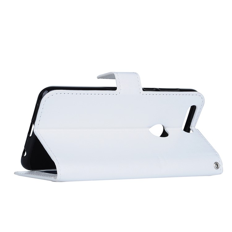 Crazy Horse Leather Wallet Stand Case with Wrist Strap for Huawei Honor 8 - White-6