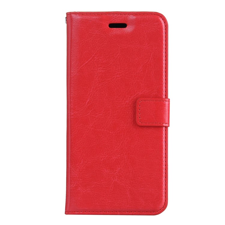 Crazy Horse Leather Wallet Stand Shell for Huawei Honor 8 - Red-1