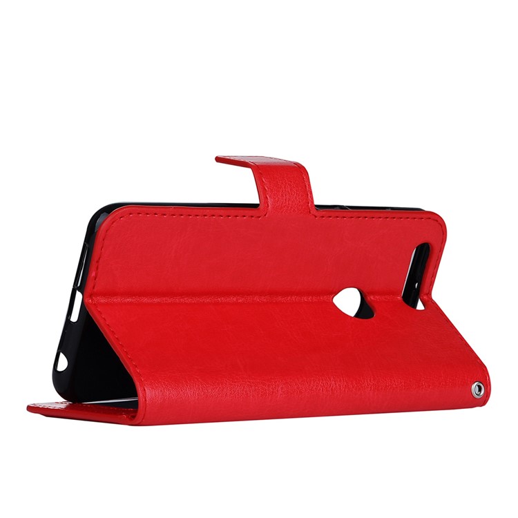 Crazy Horse Leather Wallet Stand Shell for Huawei Honor 8 - Red-5