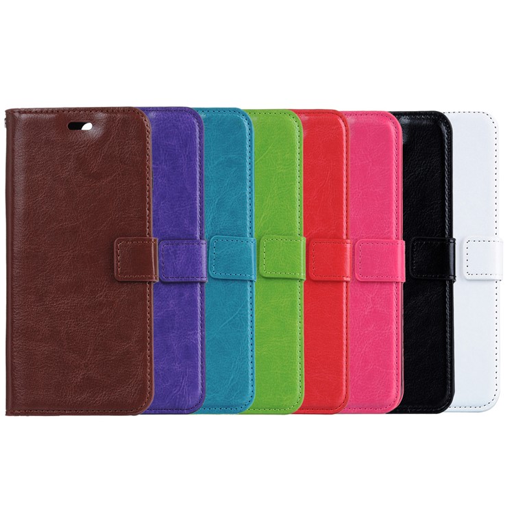 Crazy Horse Leather Wallet Stand Shell for Huawei Honor 8 - Red-8