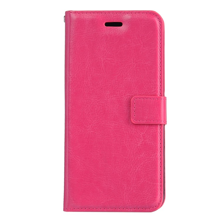 Crazy Horse Leather Card Holder Case with Hand Strap for Huawei Honor 8 - Rose-1