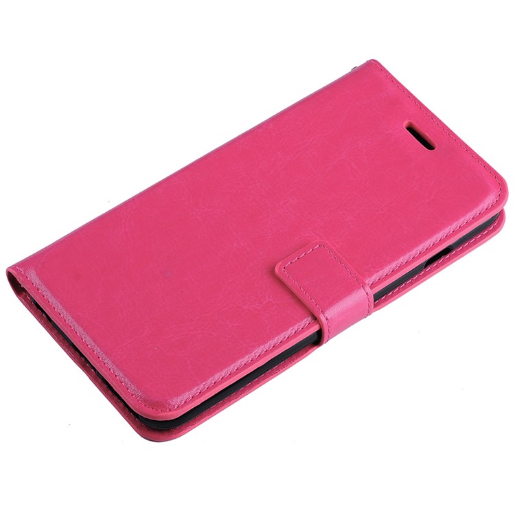 Crazy Horse Leather Card Holder Case with Hand Strap for Huawei Honor 8 - Rose-3
