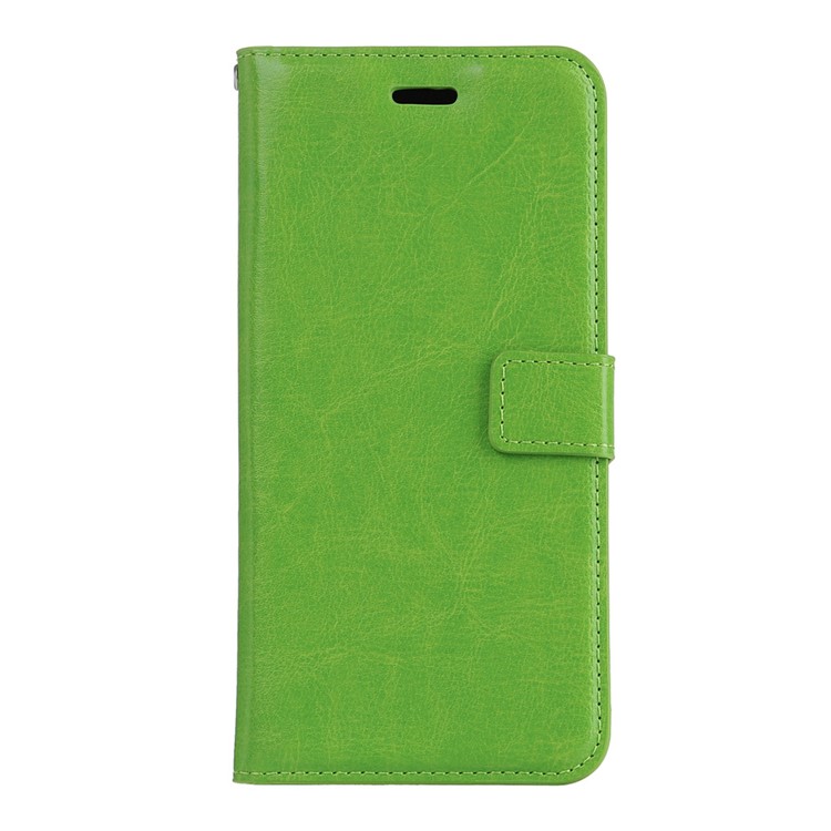 Crazy Horse Leather Magnetic Wallet Stand Cover for Huawei Honor 8 - Green-1