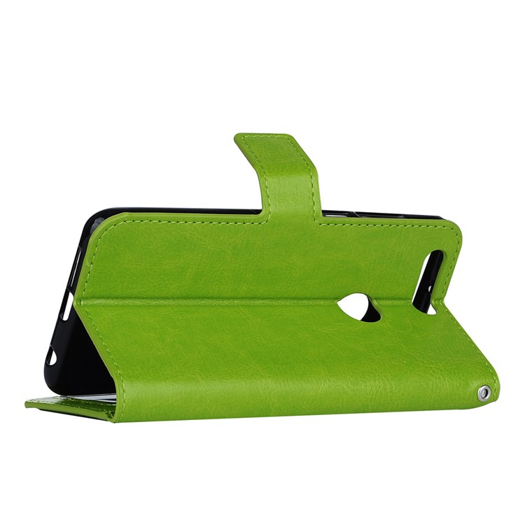 Crazy Horse Leather Magnetic Wallet Stand Cover for Huawei Honor 8 - Green-6
