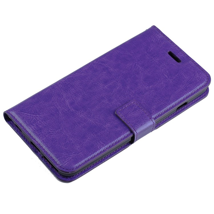 For Huawei Honor 8 Crazy Horse Leather Wallet Stand Case with Lanyard - Purple-3