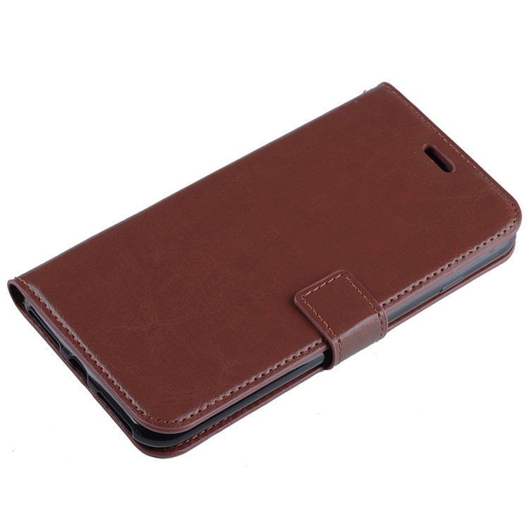 Crazy Horse Leather Card Slot Case with Wrist Strap for Huawei Honor 8 - Brown-3